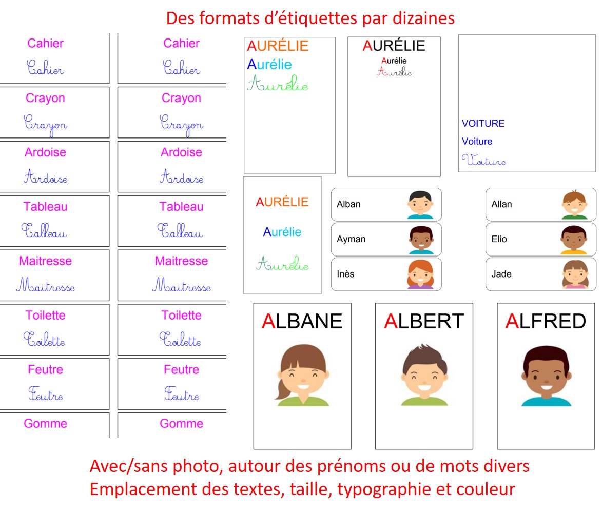 Etiquettes pour les prénoms des élèves - Les alphas de LaCatalane