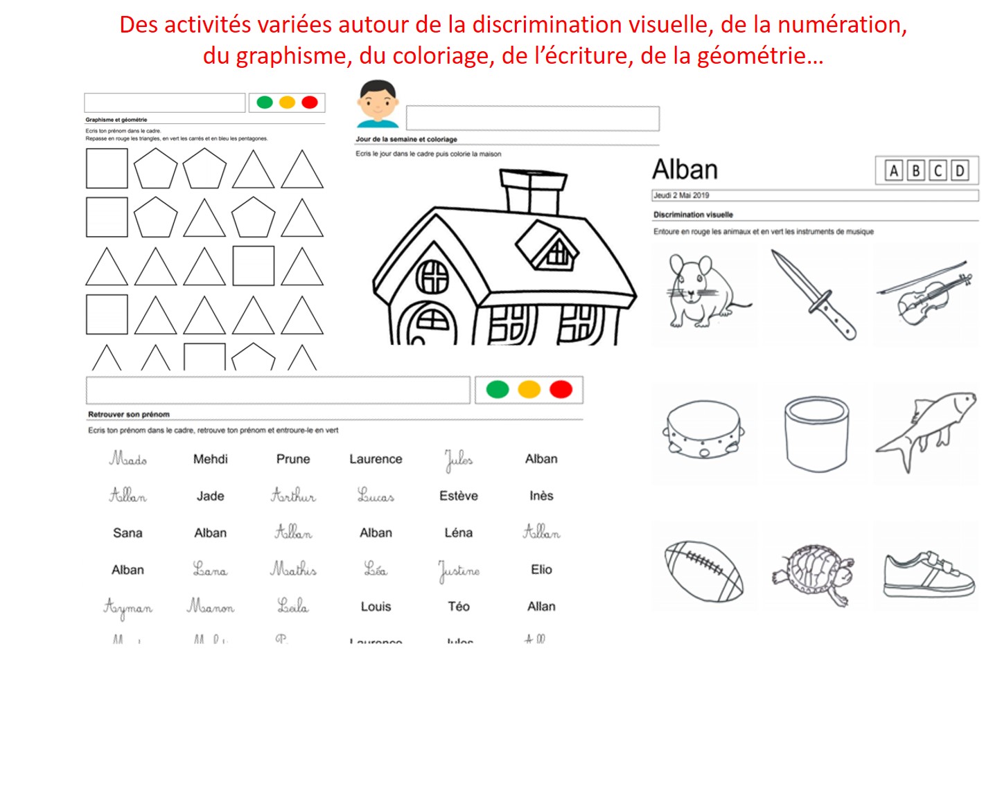 Etiquettes prénoms MS GS - cuisine d'instit